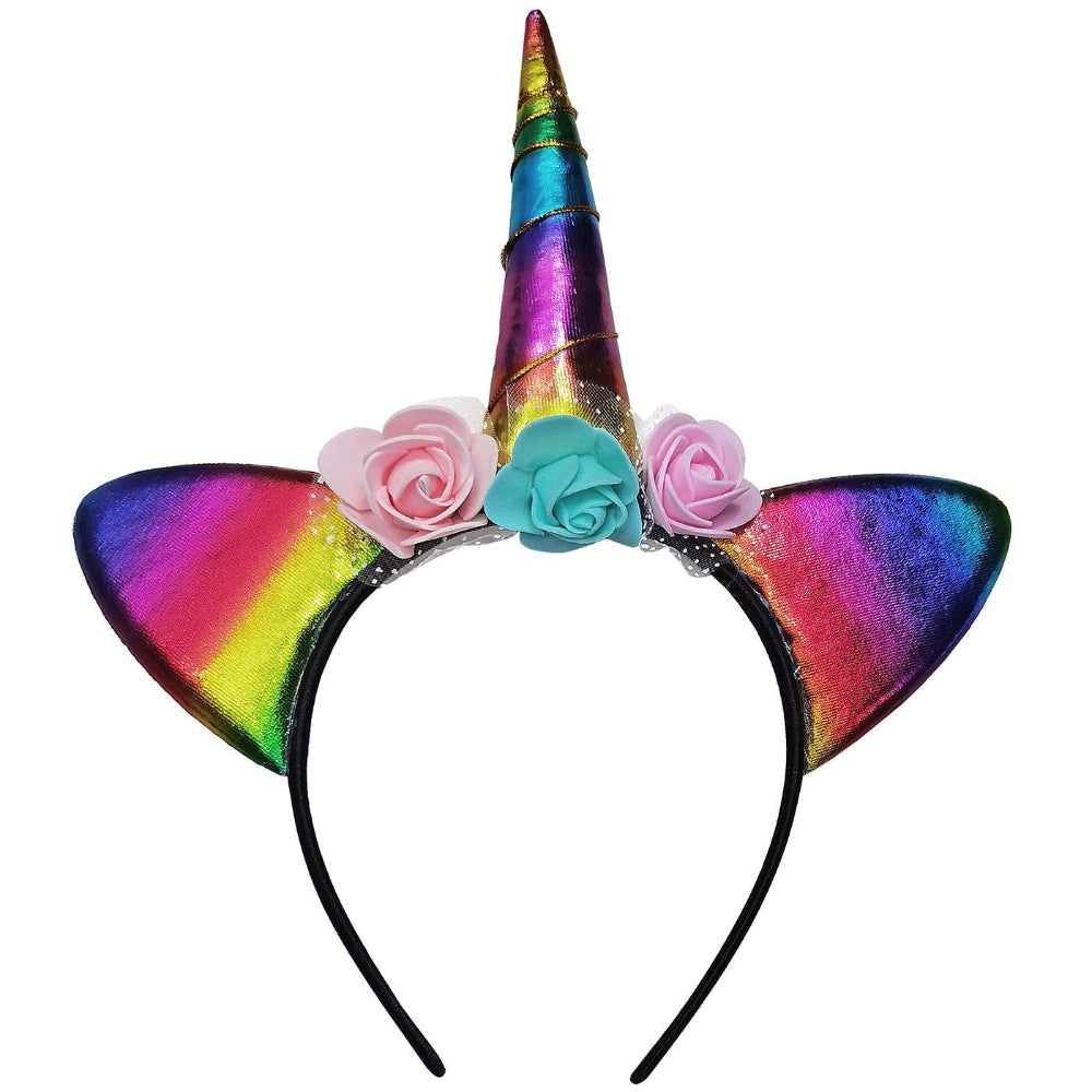 Στέκα Μονόκερος με Αυτιά, Φιόγκο & Λουλούδια 26x24εκ